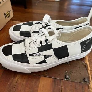 Vans x Barneys checkered low top leather sneakers